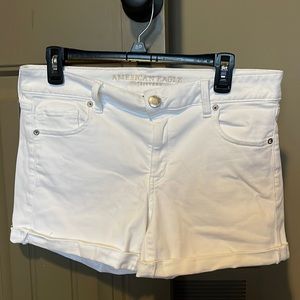American Eagle White Midi Shorts